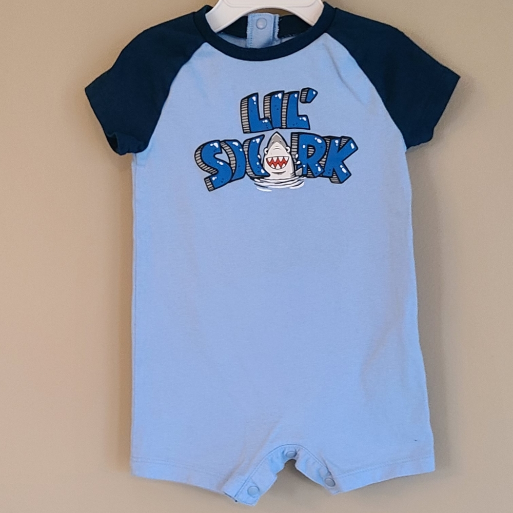 Hurley "Lil' Shark" blue short romper
